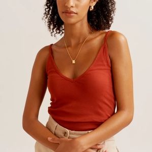 Kotn rust orange v-neck tank